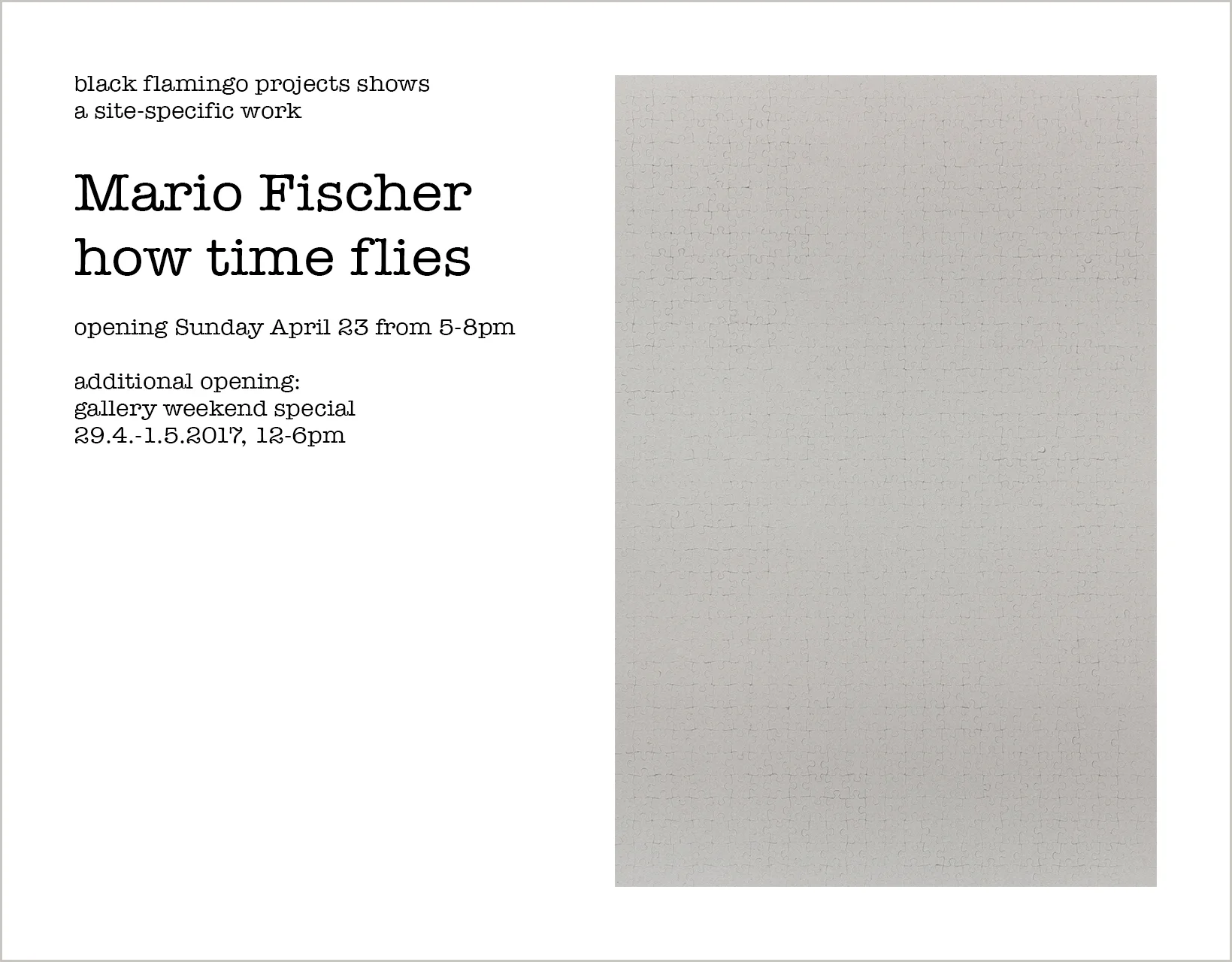 how time flies by Mario Fscher @ black flamingo projects